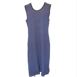 Sleeveless Navy Striped Dress
